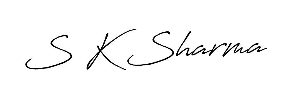 Make a beautiful signature design for name S K Sharma. With this signature (Antro_Vectra_Bolder) style, you can create a handwritten signature for free. S K Sharma signature style 7 images and pictures png