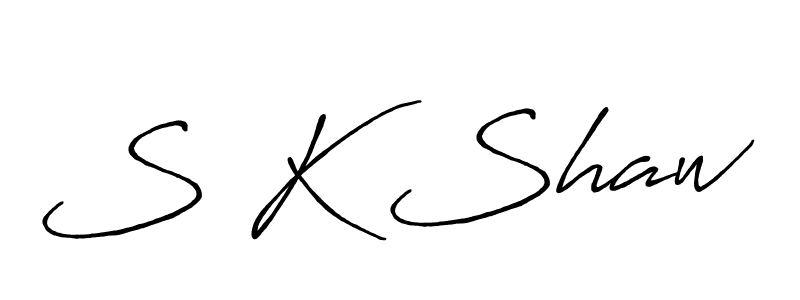 if you are searching for the best signature style for your name S K Shaw. so please give up your signature search. here we have designed multiple signature styles  using Antro_Vectra_Bolder. S K Shaw signature style 7 images and pictures png