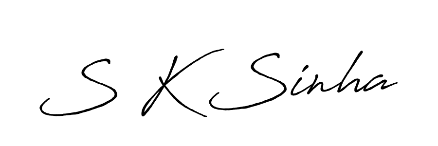 S K Sinha stylish signature style. Best Handwritten Sign (Antro_Vectra_Bolder) for my name. Handwritten Signature Collection Ideas for my name S K Sinha. S K Sinha signature style 7 images and pictures png