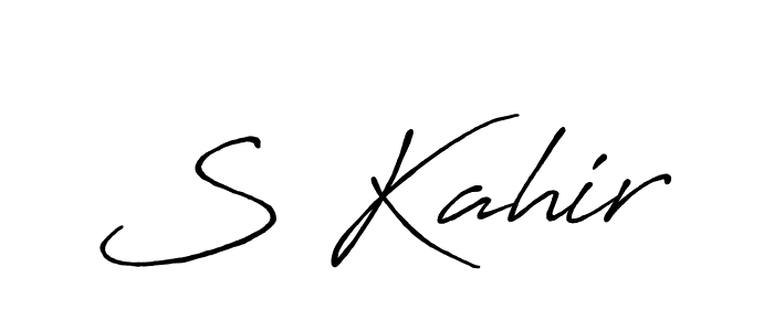 How to make S Kahir name signature. Use Antro_Vectra_Bolder style for creating short signs online. This is the latest handwritten sign. S Kahir signature style 7 images and pictures png