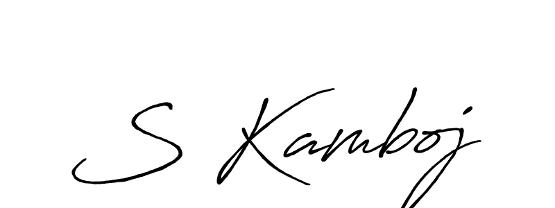 Create a beautiful signature design for name S Kamboj. With this signature (Antro_Vectra_Bolder) fonts, you can make a handwritten signature for free. S Kamboj signature style 7 images and pictures png