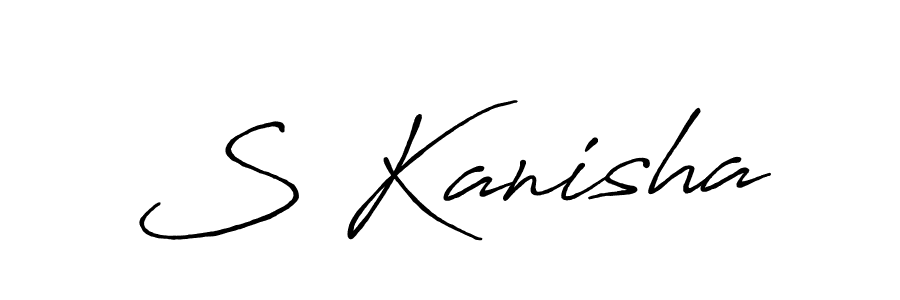 The best way (Antro_Vectra_Bolder) to make a short signature is to pick only two or three words in your name. The name S Kanisha include a total of six letters. For converting this name. S Kanisha signature style 7 images and pictures png