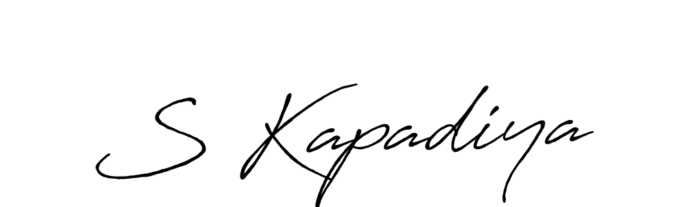 Make a beautiful signature design for name S Kapadiya. With this signature (Antro_Vectra_Bolder) style, you can create a handwritten signature for free. S Kapadiya signature style 7 images and pictures png