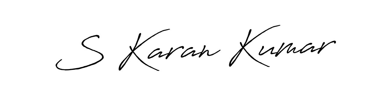 How to make S Karan Kumar name signature. Use Antro_Vectra_Bolder style for creating short signs online. This is the latest handwritten sign. S Karan Kumar signature style 7 images and pictures png