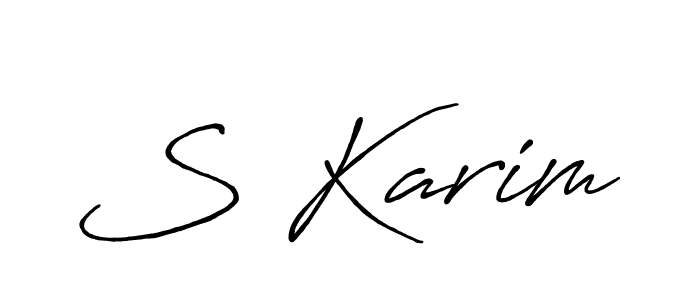 You should practise on your own different ways (Antro_Vectra_Bolder) to write your name (S Karim) in signature. don't let someone else do it for you. S Karim signature style 7 images and pictures png