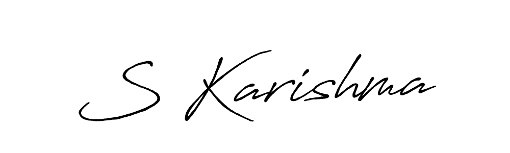 How to make S Karishma signature? Antro_Vectra_Bolder is a professional autograph style. Create handwritten signature for S Karishma name. S Karishma signature style 7 images and pictures png
