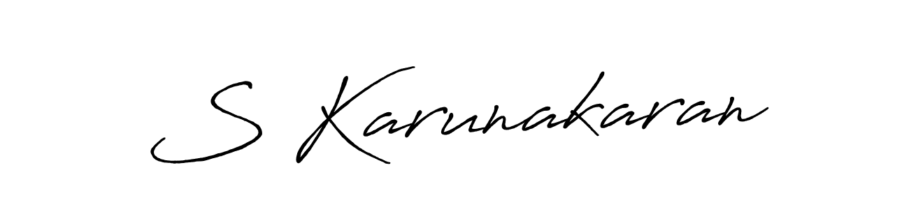 Make a beautiful signature design for name S Karunakaran. With this signature (Antro_Vectra_Bolder) style, you can create a handwritten signature for free. S Karunakaran signature style 7 images and pictures png