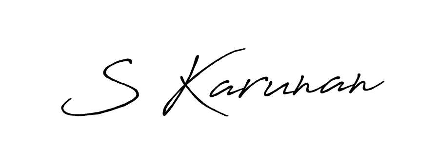 How to make S Karunan signature? Antro_Vectra_Bolder is a professional autograph style. Create handwritten signature for S Karunan name. S Karunan signature style 7 images and pictures png