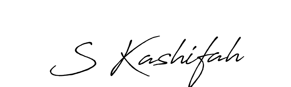 Use a signature maker to create a handwritten signature online. With this signature software, you can design (Antro_Vectra_Bolder) your own signature for name S Kashifah. S Kashifah signature style 7 images and pictures png