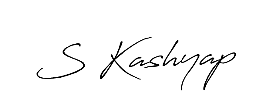 if you are searching for the best signature style for your name S Kashyap. so please give up your signature search. here we have designed multiple signature styles  using Antro_Vectra_Bolder. S Kashyap signature style 7 images and pictures png