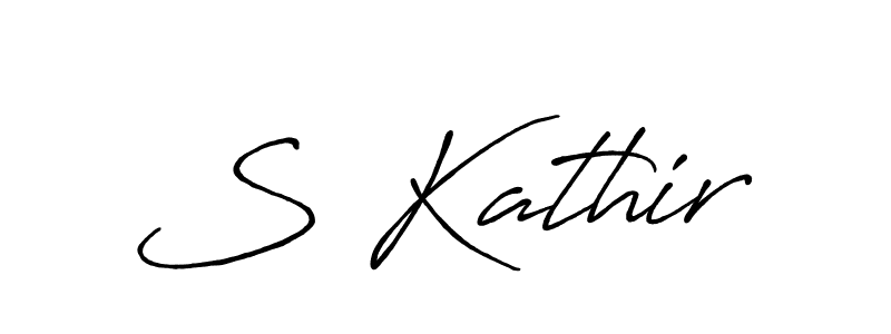 The best way (Antro_Vectra_Bolder) to make a short signature is to pick only two or three words in your name. The name S Kathir include a total of six letters. For converting this name. S Kathir signature style 7 images and pictures png