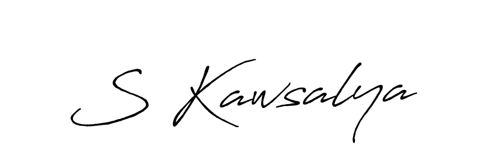 How to make S Kawsalya name signature. Use Antro_Vectra_Bolder style for creating short signs online. This is the latest handwritten sign. S Kawsalya signature style 7 images and pictures png