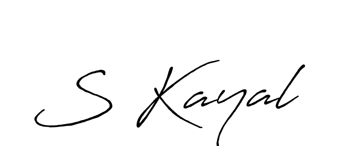 How to make S Kayal name signature. Use Antro_Vectra_Bolder style for creating short signs online. This is the latest handwritten sign. S Kayal signature style 7 images and pictures png