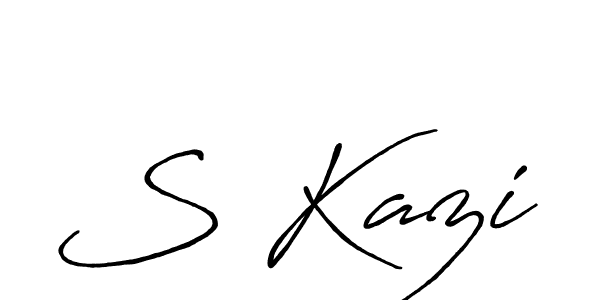 Make a beautiful signature design for name S Kazi. With this signature (Antro_Vectra_Bolder) style, you can create a handwritten signature for free. S Kazi signature style 7 images and pictures png