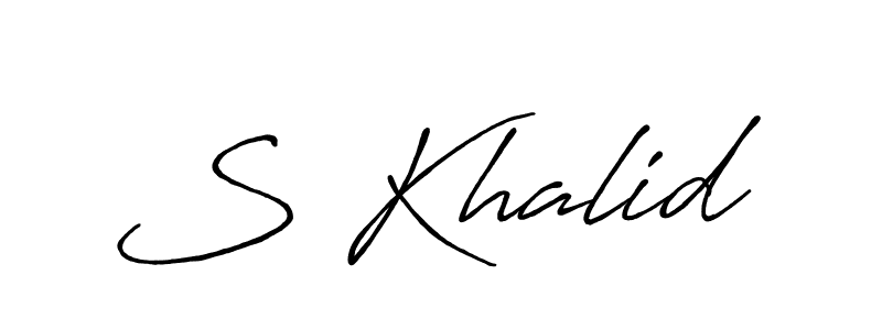 if you are searching for the best signature style for your name S Khalid. so please give up your signature search. here we have designed multiple signature styles  using Antro_Vectra_Bolder. S Khalid signature style 7 images and pictures png