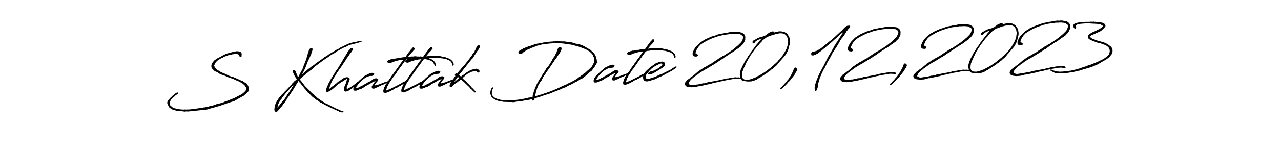 How to make S Khattak Date 20,12,2023 name signature. Use Antro_Vectra_Bolder style for creating short signs online. This is the latest handwritten sign. S Khattak Date 20,12,2023 signature style 7 images and pictures png