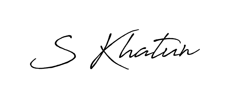 Make a beautiful signature design for name S Khatun. With this signature (Antro_Vectra_Bolder) style, you can create a handwritten signature for free. S Khatun signature style 7 images and pictures png