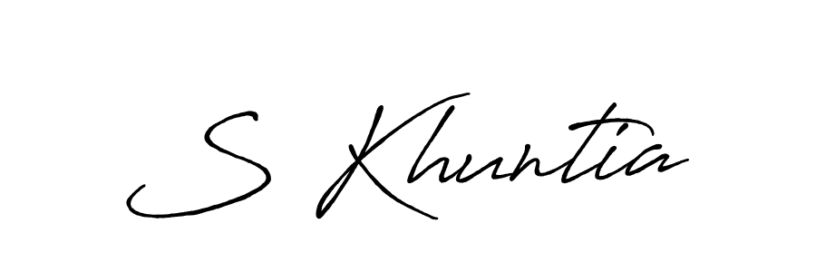 You should practise on your own different ways (Antro_Vectra_Bolder) to write your name (S Khuntia) in signature. don't let someone else do it for you. S Khuntia signature style 7 images and pictures png