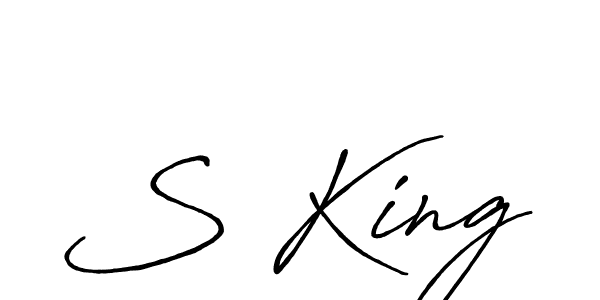 Design your own signature with our free online signature maker. With this signature software, you can create a handwritten (Antro_Vectra_Bolder) signature for name S King. S King signature style 7 images and pictures png