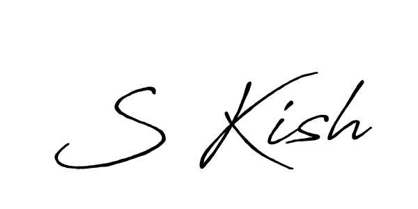 Create a beautiful signature design for name S Kish. With this signature (Antro_Vectra_Bolder) fonts, you can make a handwritten signature for free. S Kish signature style 7 images and pictures png
