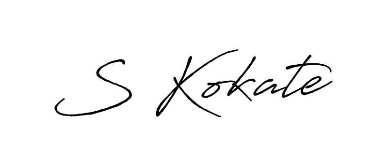 How to make S Kokate name signature. Use Antro_Vectra_Bolder style for creating short signs online. This is the latest handwritten sign. S Kokate signature style 7 images and pictures png