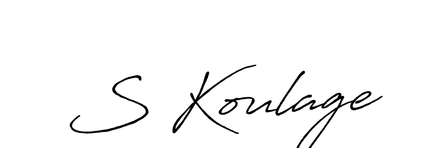 if you are searching for the best signature style for your name S Koulage. so please give up your signature search. here we have designed multiple signature styles  using Antro_Vectra_Bolder. S Koulage signature style 7 images and pictures png