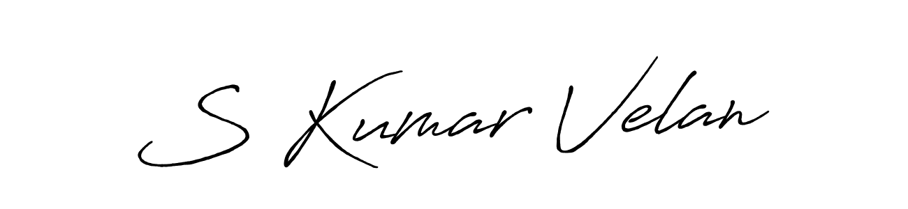 Create a beautiful signature design for name S Kumar Velan. With this signature (Antro_Vectra_Bolder) fonts, you can make a handwritten signature for free. S Kumar Velan signature style 7 images and pictures png