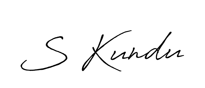 Create a beautiful signature design for name S Kundu. With this signature (Antro_Vectra_Bolder) fonts, you can make a handwritten signature for free. S Kundu signature style 7 images and pictures png