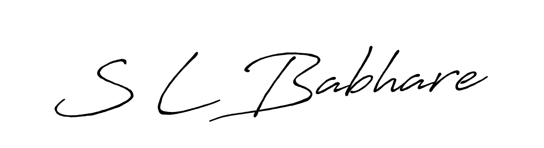 The best way (Antro_Vectra_Bolder) to make a short signature is to pick only two or three words in your name. The name S L Babhare include a total of six letters. For converting this name. S L Babhare signature style 7 images and pictures png