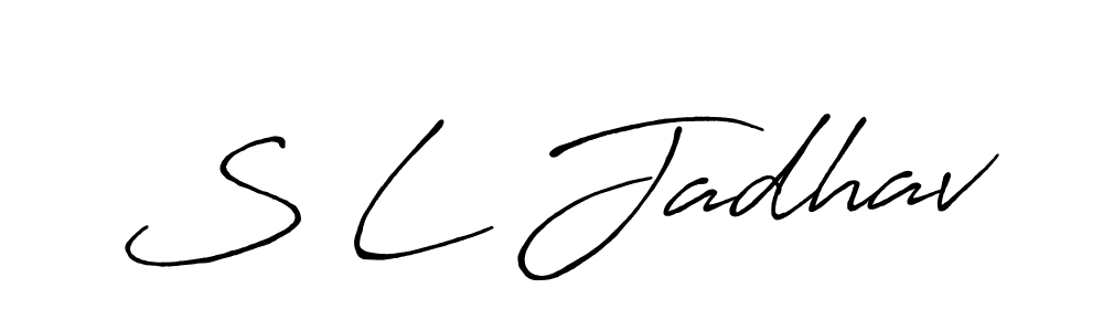 Use a signature maker to create a handwritten signature online. With this signature software, you can design (Antro_Vectra_Bolder) your own signature for name S L Jadhav. S L Jadhav signature style 7 images and pictures png