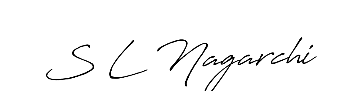 How to make S L Nagarchi name signature. Use Antro_Vectra_Bolder style for creating short signs online. This is the latest handwritten sign. S L Nagarchi signature style 7 images and pictures png