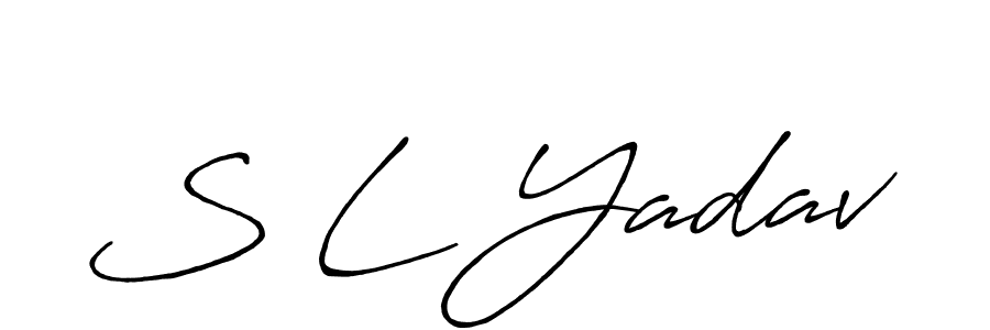 The best way (Antro_Vectra_Bolder) to make a short signature is to pick only two or three words in your name. The name S L Yadav include a total of six letters. For converting this name. S L Yadav signature style 7 images and pictures png