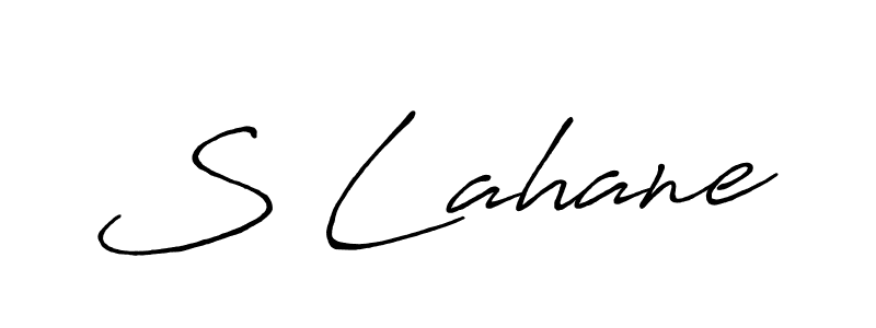 How to make S Lahane name signature. Use Antro_Vectra_Bolder style for creating short signs online. This is the latest handwritten sign. S Lahane signature style 7 images and pictures png