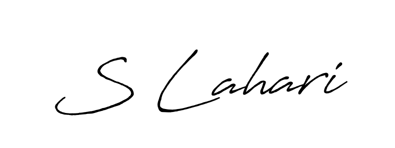 Make a beautiful signature design for name S Lahari. With this signature (Antro_Vectra_Bolder) style, you can create a handwritten signature for free. S Lahari signature style 7 images and pictures png