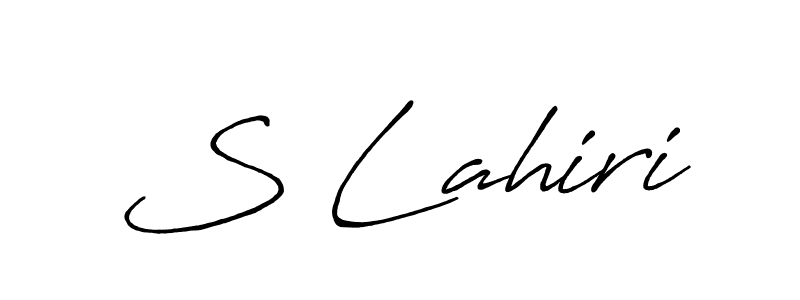 The best way (Antro_Vectra_Bolder) to make a short signature is to pick only two or three words in your name. The name S Lahiri include a total of six letters. For converting this name. S Lahiri signature style 7 images and pictures png