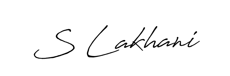 How to make S Lakhani name signature. Use Antro_Vectra_Bolder style for creating short signs online. This is the latest handwritten sign. S Lakhani signature style 7 images and pictures png