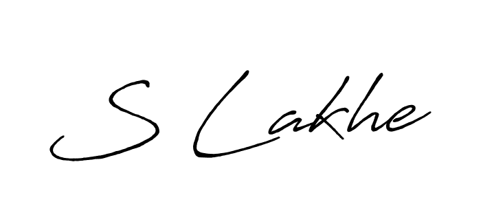 Create a beautiful signature design for name S Lakhe. With this signature (Antro_Vectra_Bolder) fonts, you can make a handwritten signature for free. S Lakhe signature style 7 images and pictures png