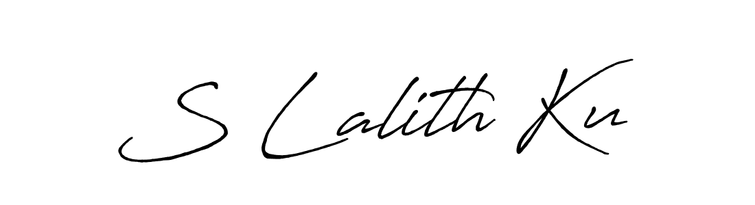 How to make S Lalith Ku name signature. Use Antro_Vectra_Bolder style for creating short signs online. This is the latest handwritten sign. S Lalith Ku signature style 7 images and pictures png