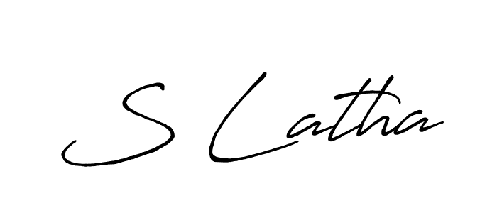 Also You can easily find your signature by using the search form. We will create S Latha name handwritten signature images for you free of cost using Antro_Vectra_Bolder sign style. S Latha signature style 7 images and pictures png