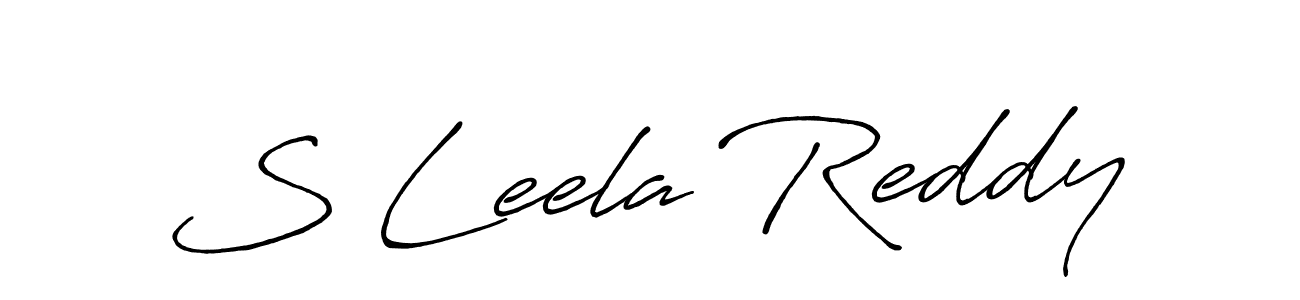 How to make S Leela Reddy name signature. Use Antro_Vectra_Bolder style for creating short signs online. This is the latest handwritten sign. S Leela Reddy signature style 7 images and pictures png
