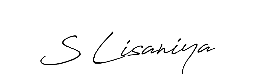 Similarly Antro_Vectra_Bolder is the best handwritten signature design. Signature creator online .You can use it as an online autograph creator for name S Lisaniya. S Lisaniya signature style 7 images and pictures png
