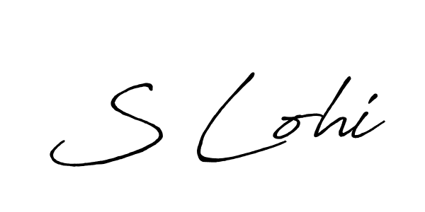 How to make S Lohi name signature. Use Antro_Vectra_Bolder style for creating short signs online. This is the latest handwritten sign. S Lohi signature style 7 images and pictures png