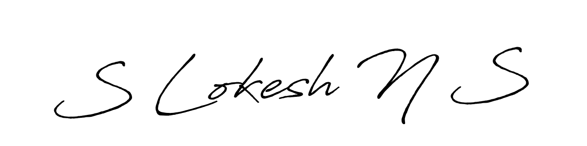 S Lokesh N S stylish signature style. Best Handwritten Sign (Antro_Vectra_Bolder) for my name. Handwritten Signature Collection Ideas for my name S Lokesh N S. S Lokesh N S signature style 7 images and pictures png