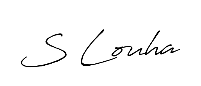 The best way (Antro_Vectra_Bolder) to make a short signature is to pick only two or three words in your name. The name S Louha include a total of six letters. For converting this name. S Louha signature style 7 images and pictures png