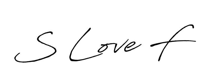 How to make S Love F name signature. Use Antro_Vectra_Bolder style for creating short signs online. This is the latest handwritten sign. S Love F signature style 7 images and pictures png