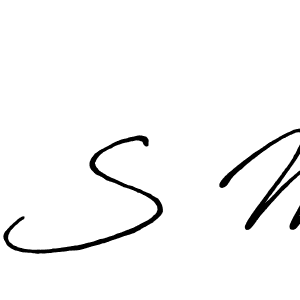 Design your own signature with our free online signature maker. With this signature software, you can create a handwritten (Antro_Vectra_Bolder) signature for name S M. S M signature style 7 images and pictures png