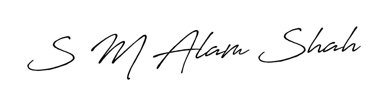 How to make S M Alam Shah name signature. Use Antro_Vectra_Bolder style for creating short signs online. This is the latest handwritten sign. S M Alam Shah signature style 7 images and pictures png