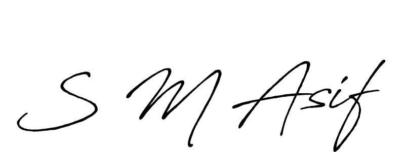 Create a beautiful signature design for name S M Asif. With this signature (Antro_Vectra_Bolder) fonts, you can make a handwritten signature for free. S M Asif signature style 7 images and pictures png