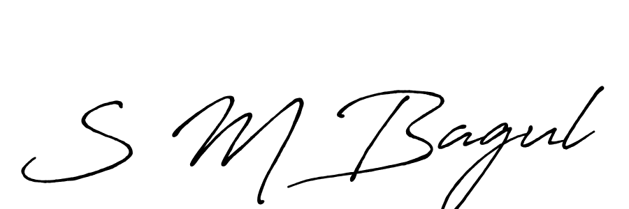 S M Bagul stylish signature style. Best Handwritten Sign (Antro_Vectra_Bolder) for my name. Handwritten Signature Collection Ideas for my name S M Bagul. S M Bagul signature style 7 images and pictures png