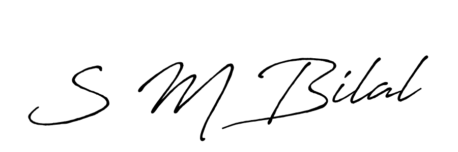 How to make S M Bilal name signature. Use Antro_Vectra_Bolder style for creating short signs online. This is the latest handwritten sign. S M Bilal signature style 7 images and pictures png